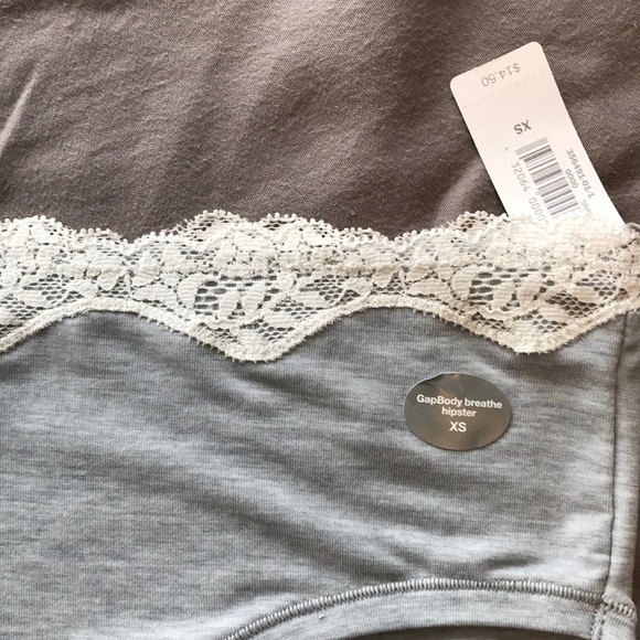 NWT Gap Breathe Lace Trim Hipster XS $14.50 Grey - Picture 4 of 5